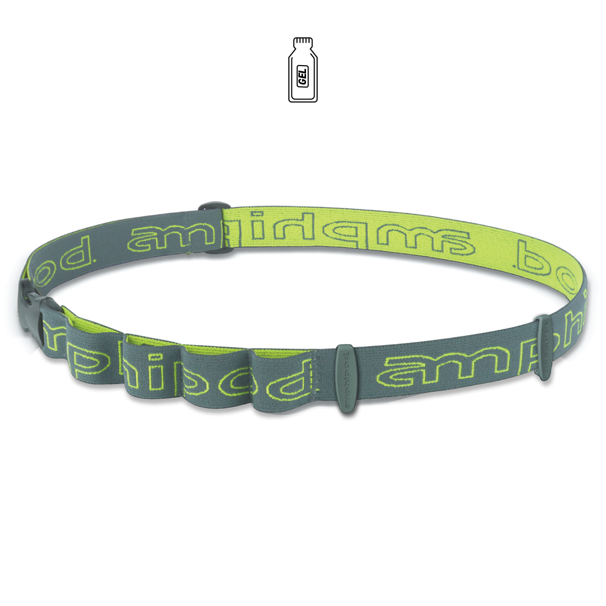 Amphipod Race-Lite Quick-Clip Plus Number Belt in green and gray colors