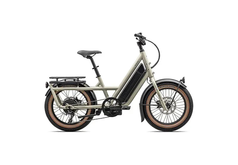 Specialized Haul ST electric cargo bike in gloss white mountains color with professional studio lighting