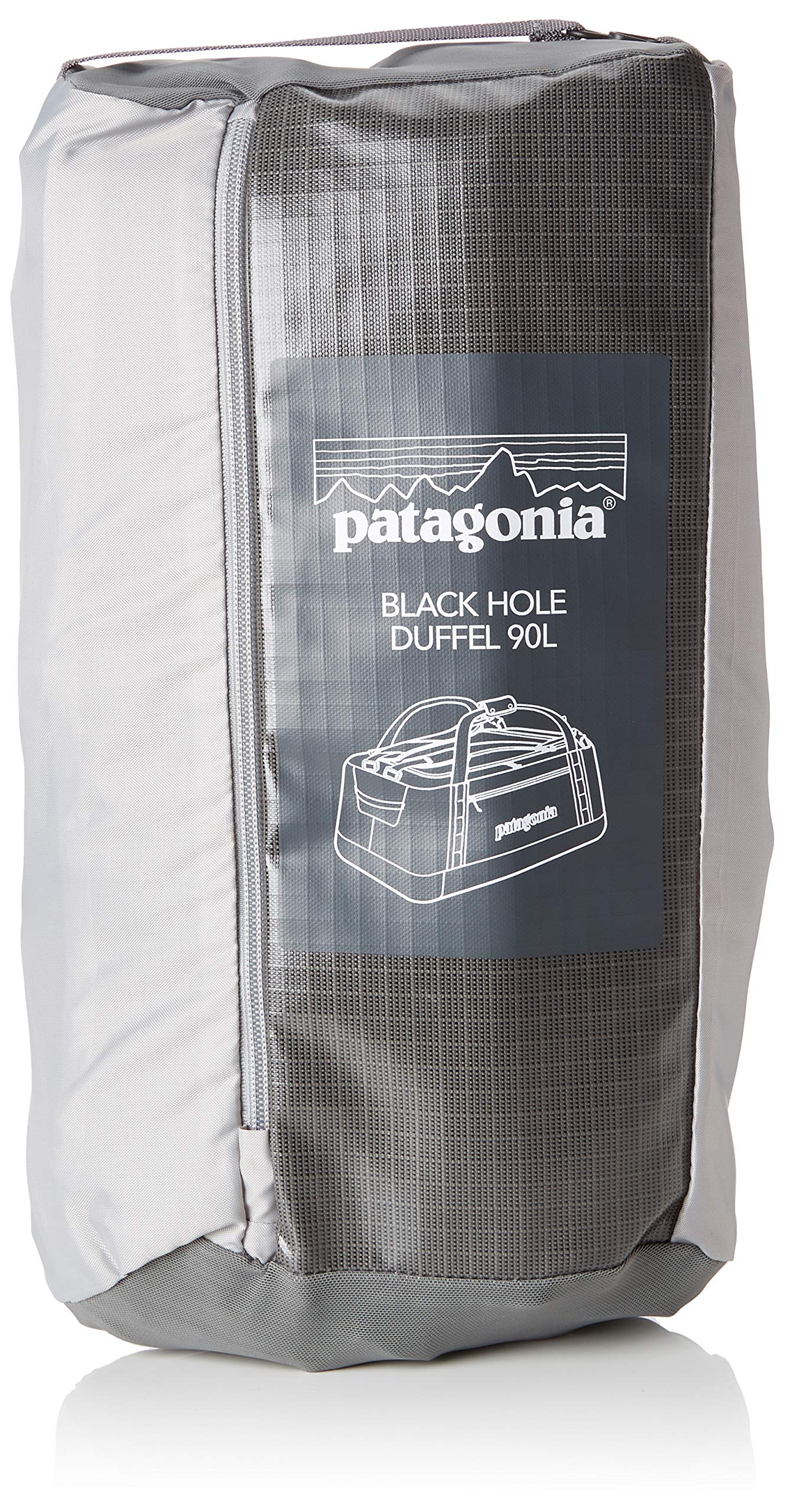 Patagonia Black Hole Duffel 90L in Hex Grey with clean studio background