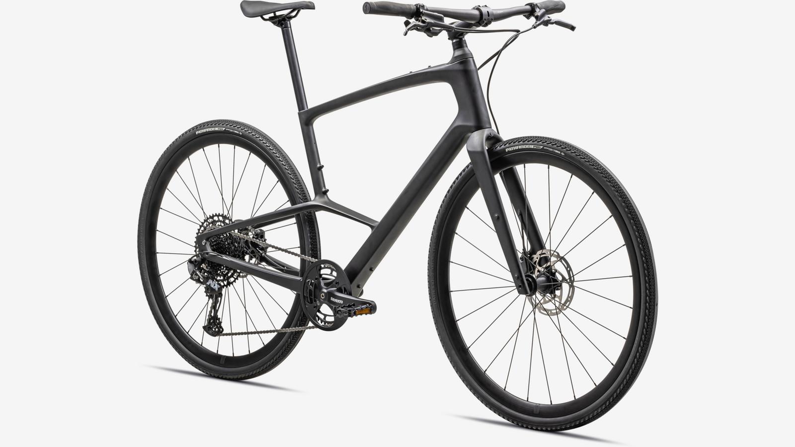 Specialized Sirrus X 5.0 hybrid bike in dark gray with disc brakes