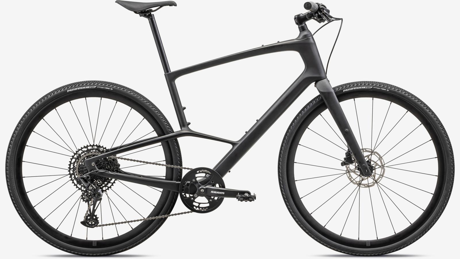 Specialized Sirrus X 5.0 hybrid bike in dark gray with disc brakes
