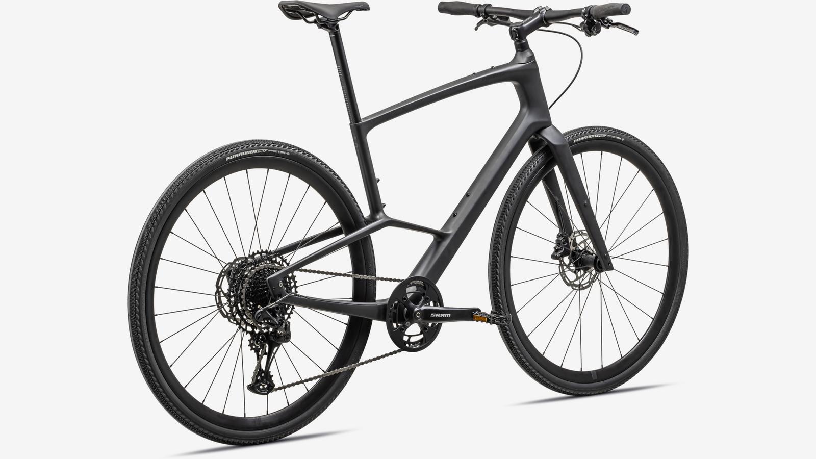 Specialized Sirrus X 5.0 hybrid bike in dark gray with disc brakes