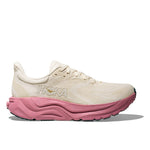 Hoka Arahi 8 women's running shoe in alabaster and lingonberry colorway