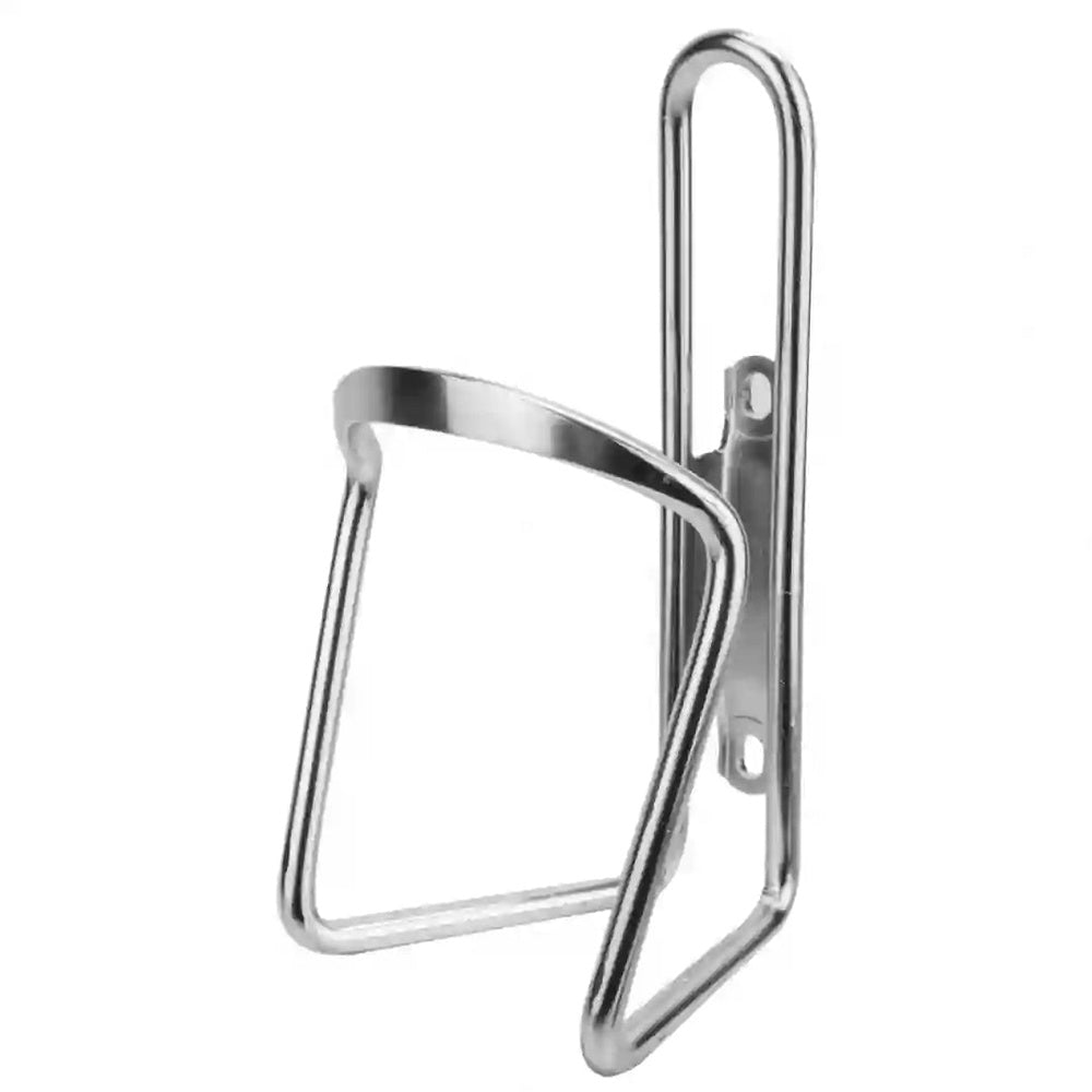 Sunlite aluminum bicycle bottle cage in polished silver finish, 6mm wire construction