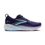 Brooks Glycerin 22 women's running shoe in Blue Ribbon/Peacoat/Dianthus colorway with navy upper