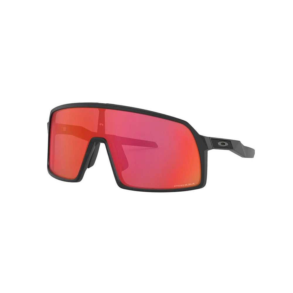 Oakley Sutro sunglasses with black frame and red-orange PRIZM Trail lens