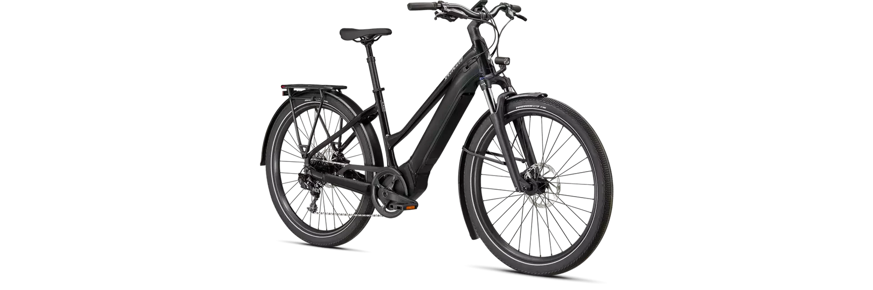Specialized Turbo Vado 4.0 Step-Through electric bike in cast black with silver accents