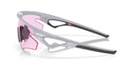 Oakley athletic sunglasses in matte fog frame with pink lens accents