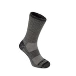 Wrightsock Escape crew length gray anti-blister sock with black heel and toe