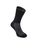 Black Wrightsock Escape crew length anti-blister sock with gray textured heel and toe areas