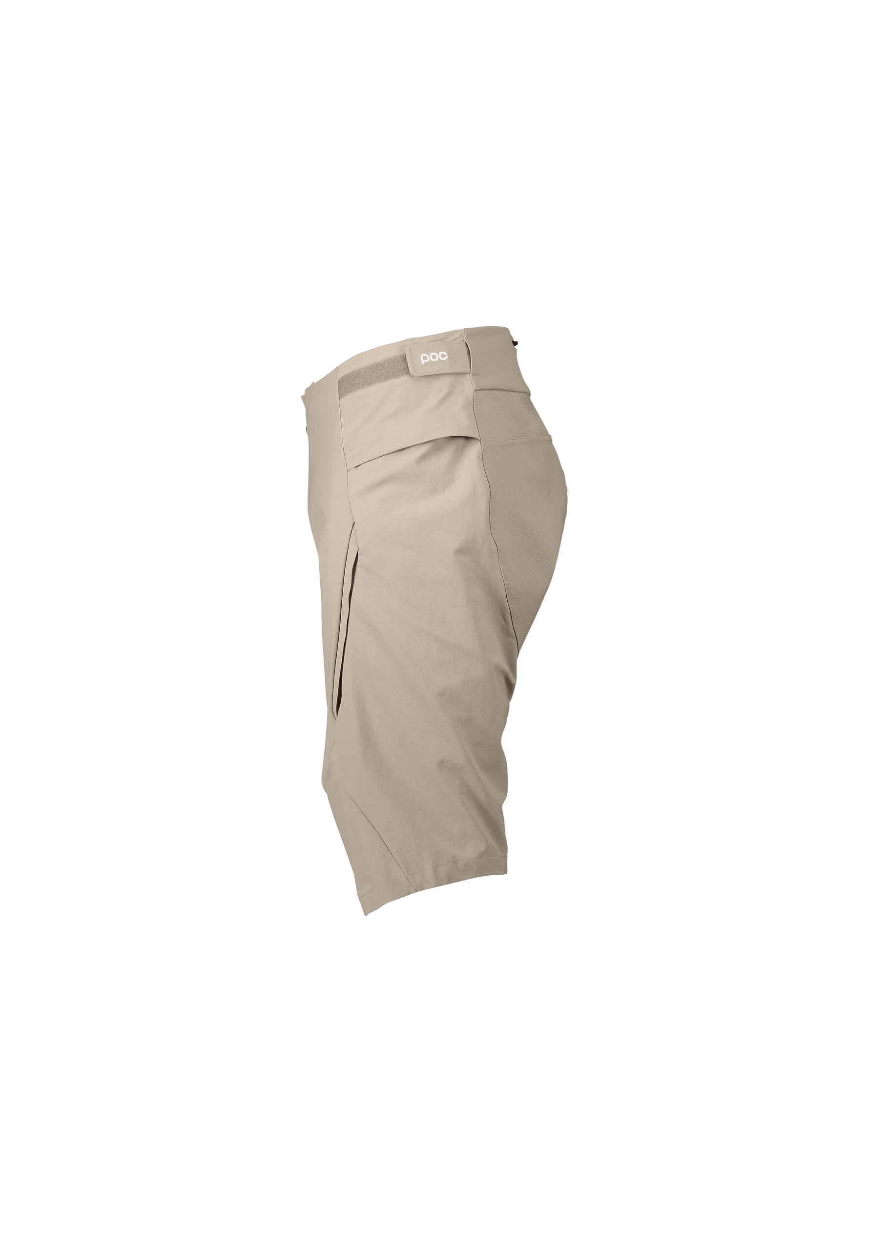 POC Infinite All Mountain cycling shorts in moonstone grey, side profile view