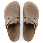 Birkenstock Boston clogs in tobacco oiled leather with adjustable buckle strap