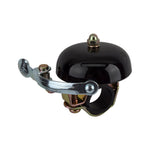 Black bicycle bell with chrome lever and clamp mount mechanism