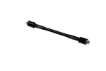 Black Saris thru axle adapter with threaded ends and metric markings