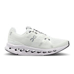 On Cloudsurfer women's running shoe in white with distinctive cloud sole technology