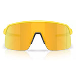 Oakley Sutro Lite sunglasses in matte yellow with Prizm 24K lens, front-facing view