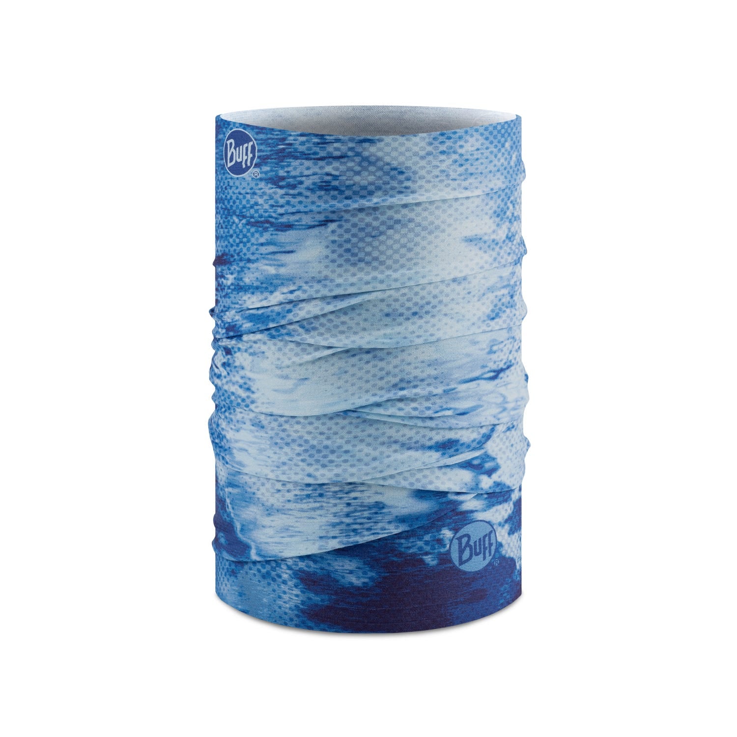 Buff Cool Net UV+ neck gaiter in blue digital camo pattern