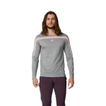 Fox Racing Flexair Aviation long sleeve jersey in grey with pink stripe detail on male model