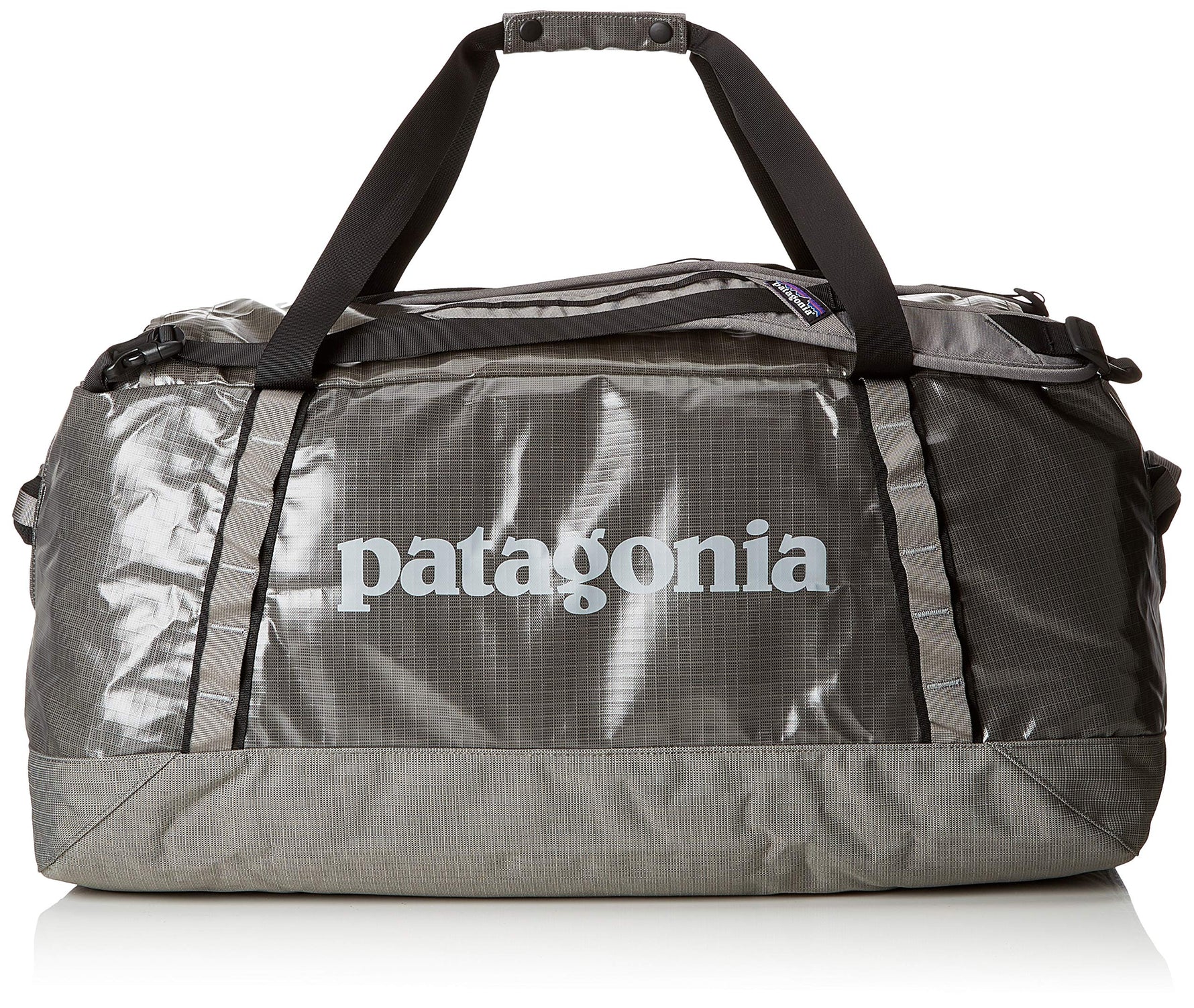 Patagonia Black Hole Duffel Bag 90L in Hex Grey with white logo