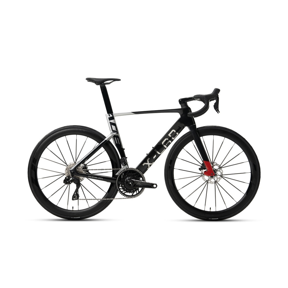 X-LAB AD8 road bike in Strata Grey and Black colorway on white background