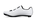 Fizik Tempo Overcurve R5 white cycling shoe with black accents side view