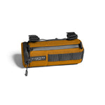 Almsthre Compact Bar Bag in California Gold with gray straps and zippers