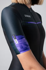 Gobik Attitude 2.0 Women's cycling jersey in black with purple-blue gradient details