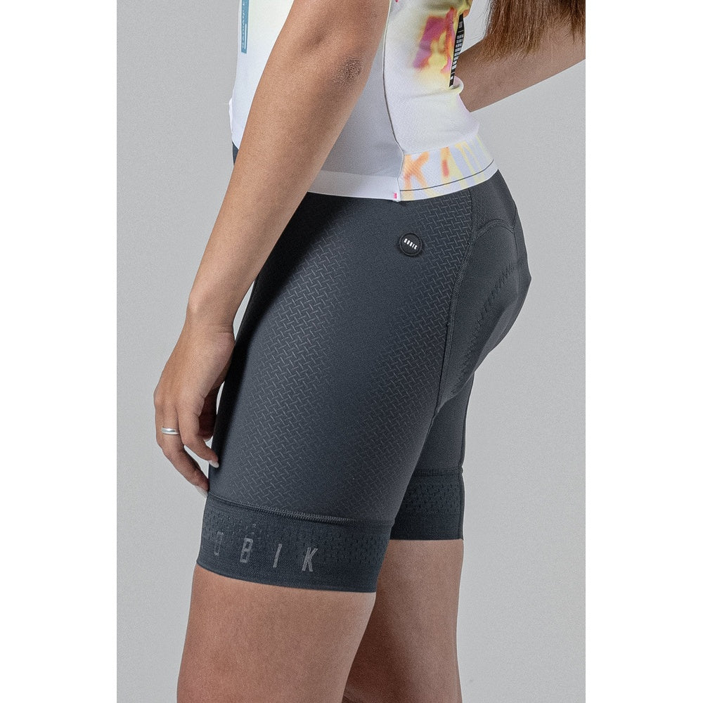 Gobik Absolute 5.0 women's cycling bibshorts in slate gray with textured fabric