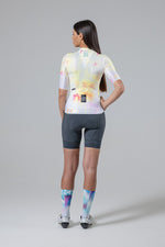 Gobik Absolute 5.0 Women's Bib Shorts in Slate Gray back view on model