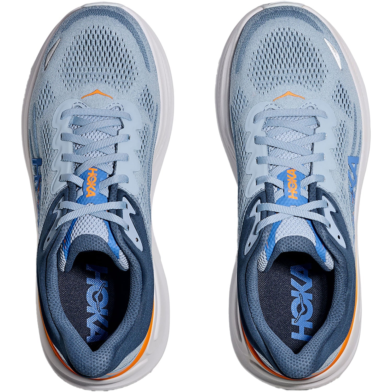 Hoka Bondi 9 men's running shoes in drizzle/downpour colorway with mesh upper
