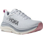 Hoka Gaviota 5 women's running shoe in sea ice gray with pink twilight accents