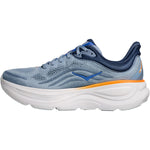 Hoka Bondi 9 men's running shoe in drizzle/downpour colorway with blue-grey upper