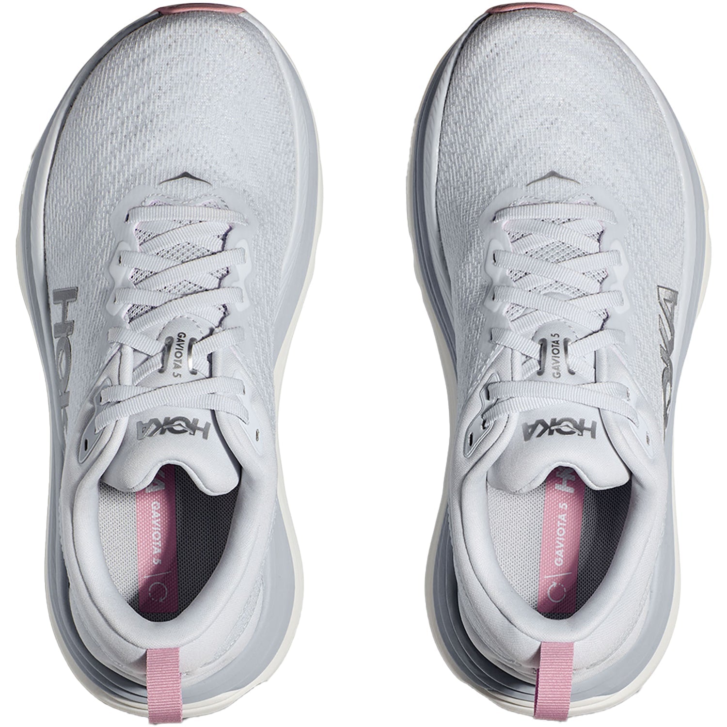 Hoka Gaviota 5 women's running shoes in sea ice and pink twilight colorway