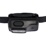 Black Diamond Astro headlamp side view showing power button and LED on white background
