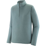 Patagonia Capilene Lightweight Zip-Neck in Blue Sage, quarter-zip pullover on white background