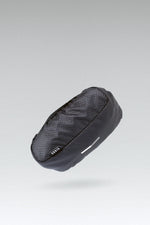 Gobik black saddle bag with mesh interior and zippered opening