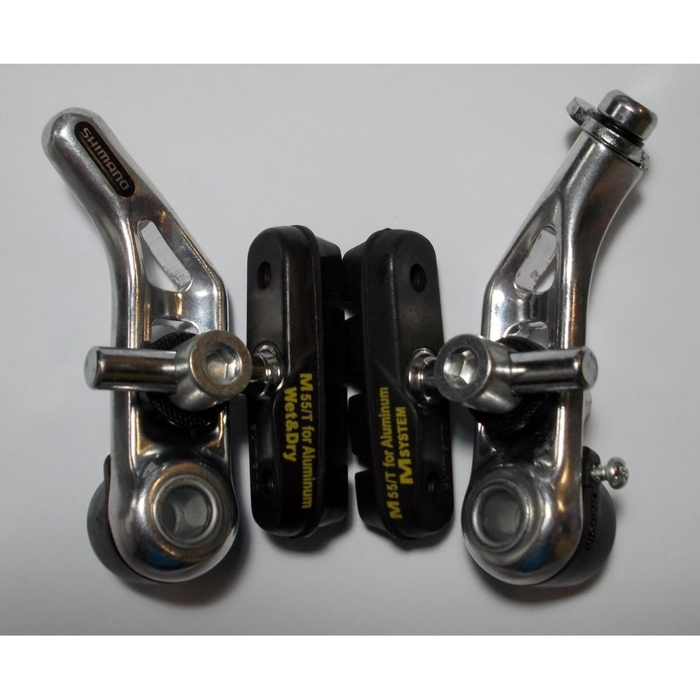 Shimano BR-MX70 V-brake set with chrome arms and black brake pads