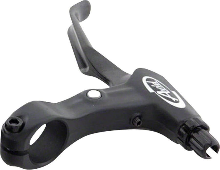 Black Avid FR-5 brake lever with professional studio lighting on white background