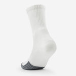 Thorlos white crew basketball sock with gray reinforced toe cushioning shown solo