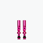 Muc-Off Big Bore Hybrid Tubeless Presta Valves in pink anodized aluminum finish