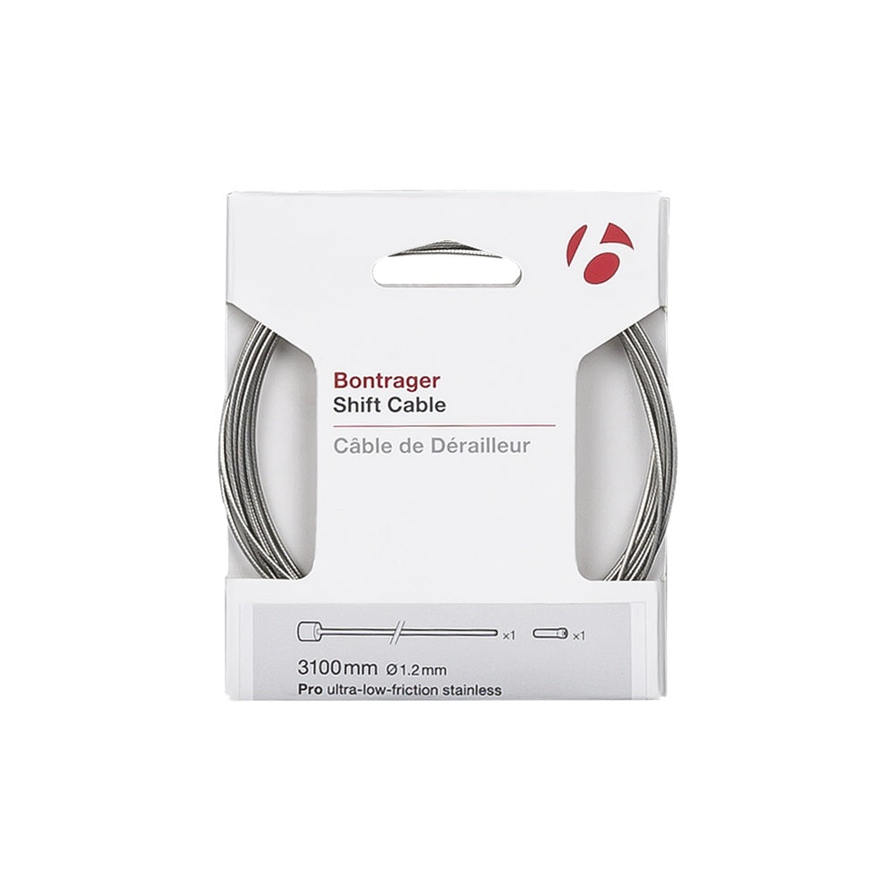 Bontrager Pro Shift Cable 3100mm stainless steel derailleur cable in retail packaging