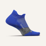 Feetures Elite Light Cushion Tab running sock in tech blue with gray accents