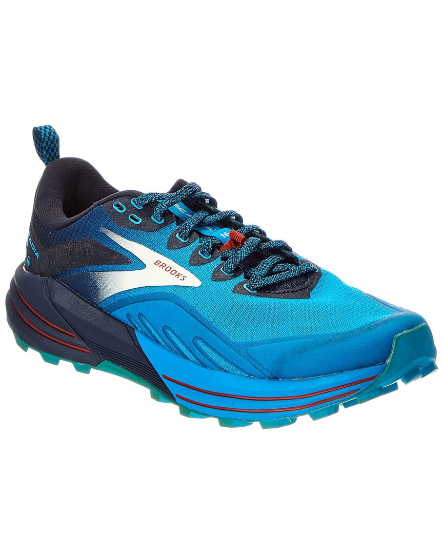 Brooks Cascadia 16 men's trail running shoe in blue and navy colorway
