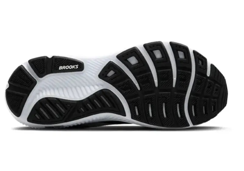 Brooks Ghost 17 men's running shoe outsole view showing black and white rubber tread pattern