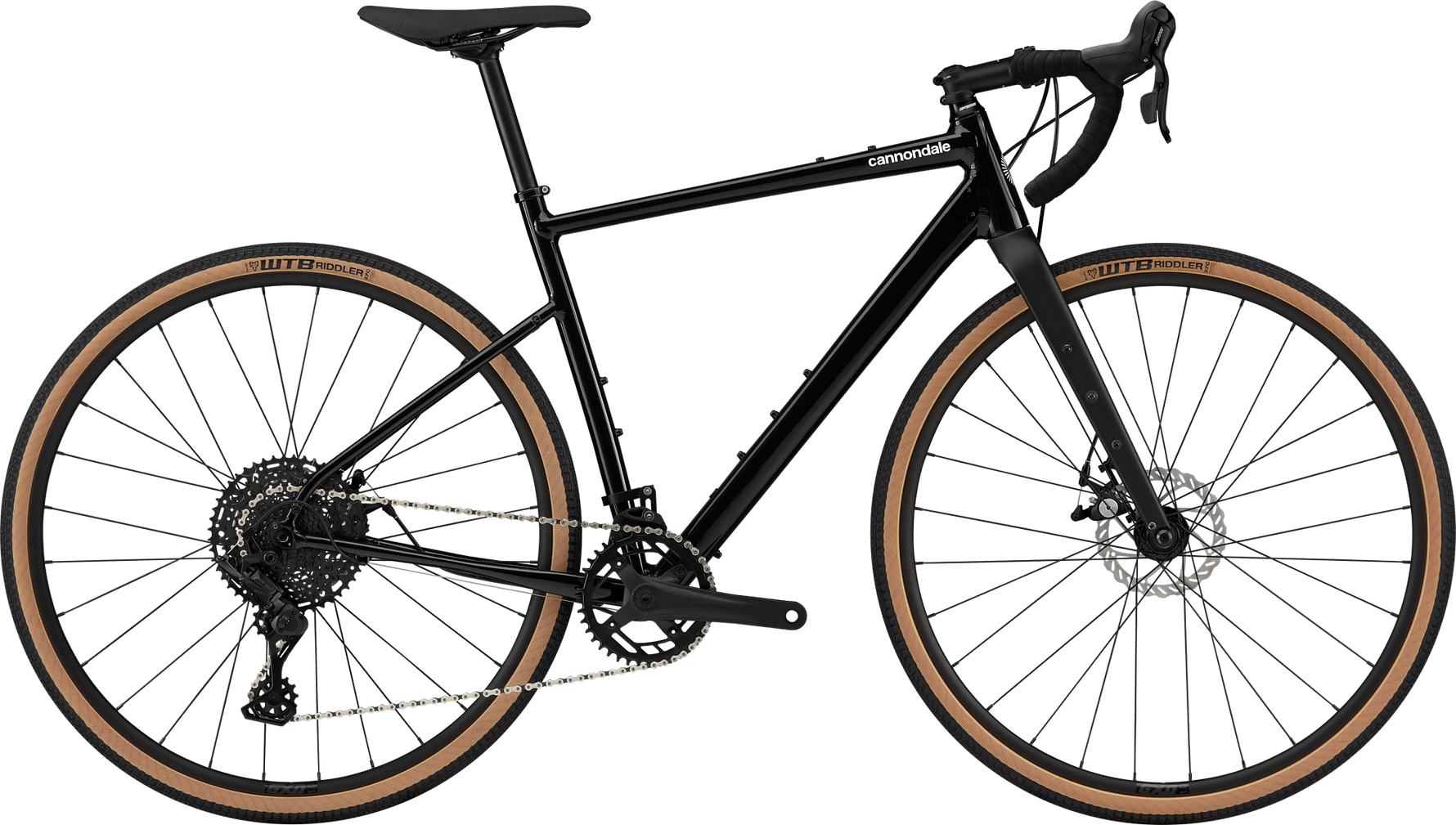 Cannondale Topstone 4 black gravel bike with drop bars and disc brakes