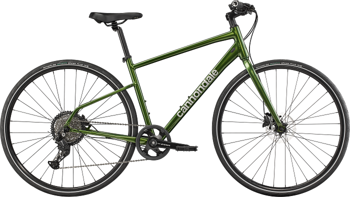 Cannondale Quick 3 hybrid bike in spruce green with black components