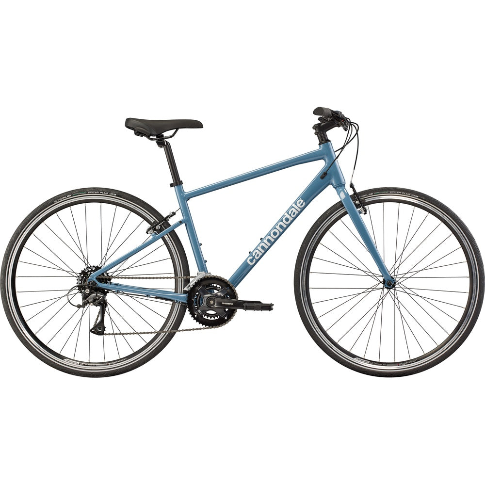 Cannondale Quick 4 hybrid bike in storm cloud blue with black components