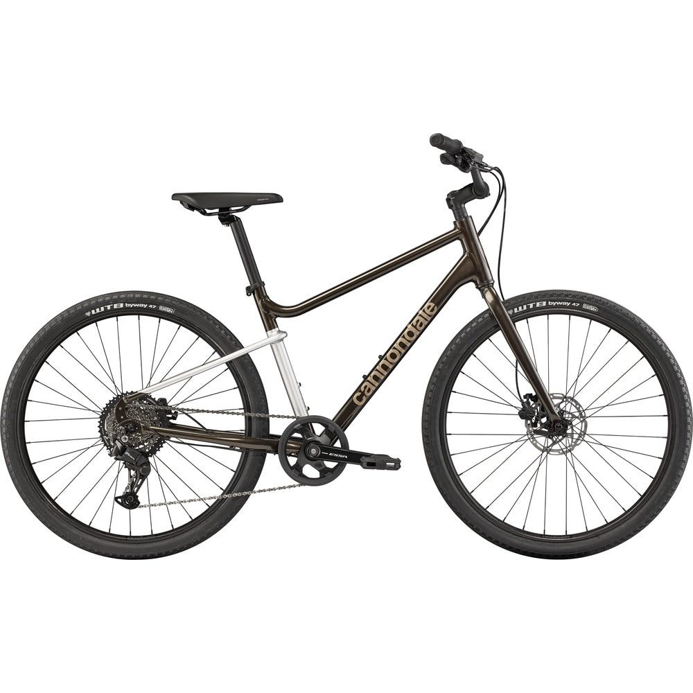 Cannondale Treadwell electric bike with bronze frame and black components on white background