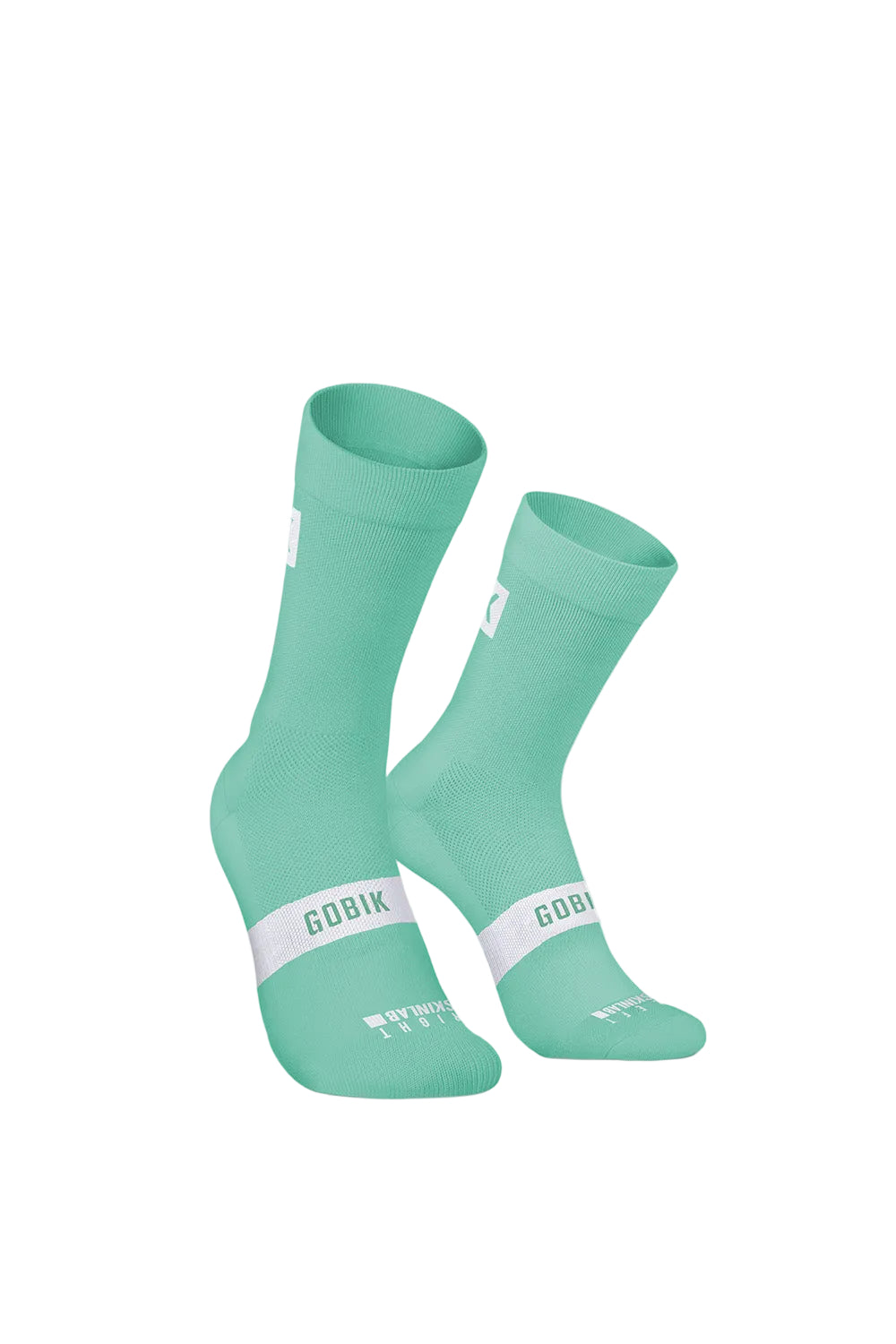 Gobik Iro 2.0 mint green cycling socks with white brand stripe
