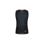 Gobik women's black mesh base layer sleeveless top with red trim details